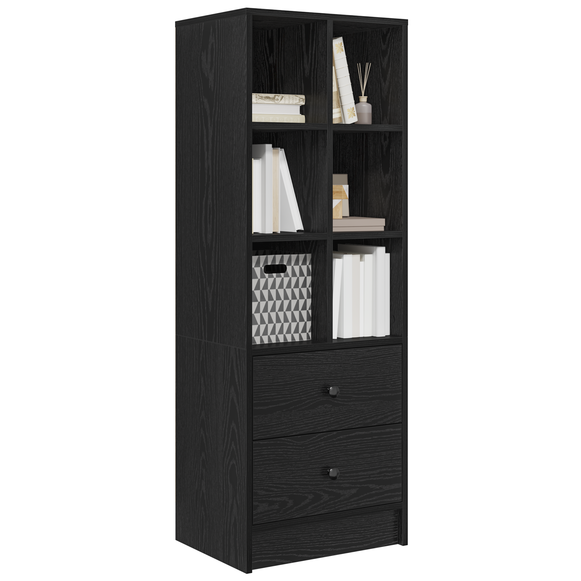 Haut Armoire avec tiroir Chêne noir 45,5 x 34 x 127 cm - XIOS