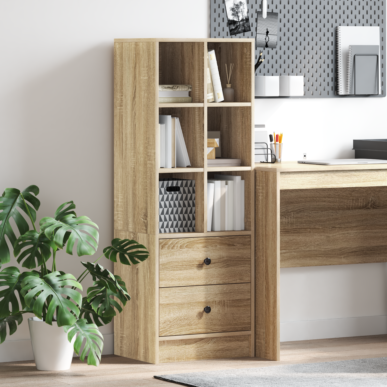 Haut Armoire avec tiroir Chêne Sonoma 45,5 x 34 x 127 cm - XIOS