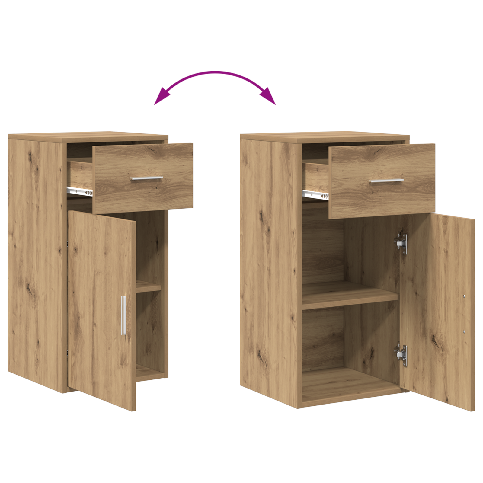 Cabinet de rangement en chêne Chêne fait main Bois d'ingénierie