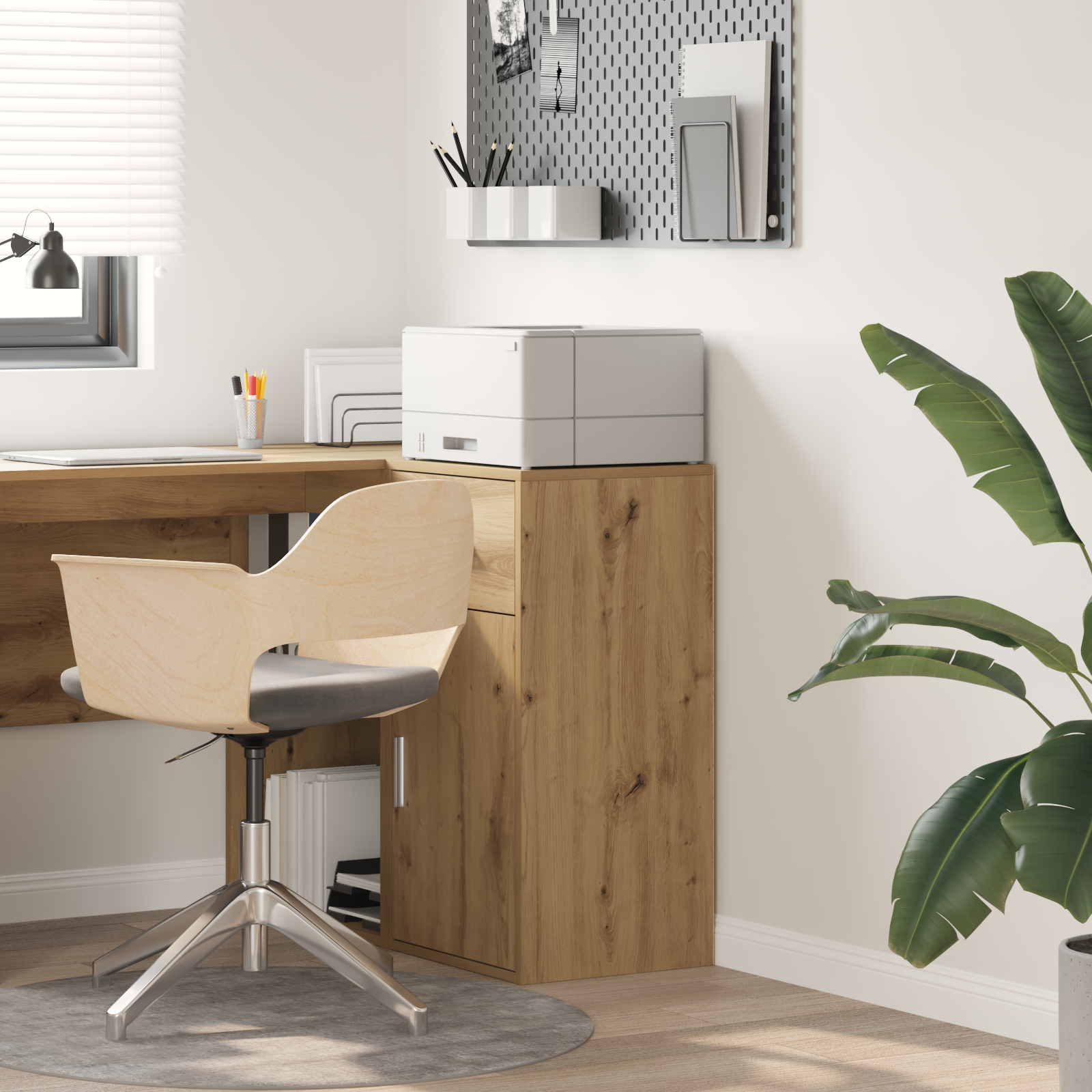 Cabinet de rangement en chêne Chêne fait main Bois d'ingénierie