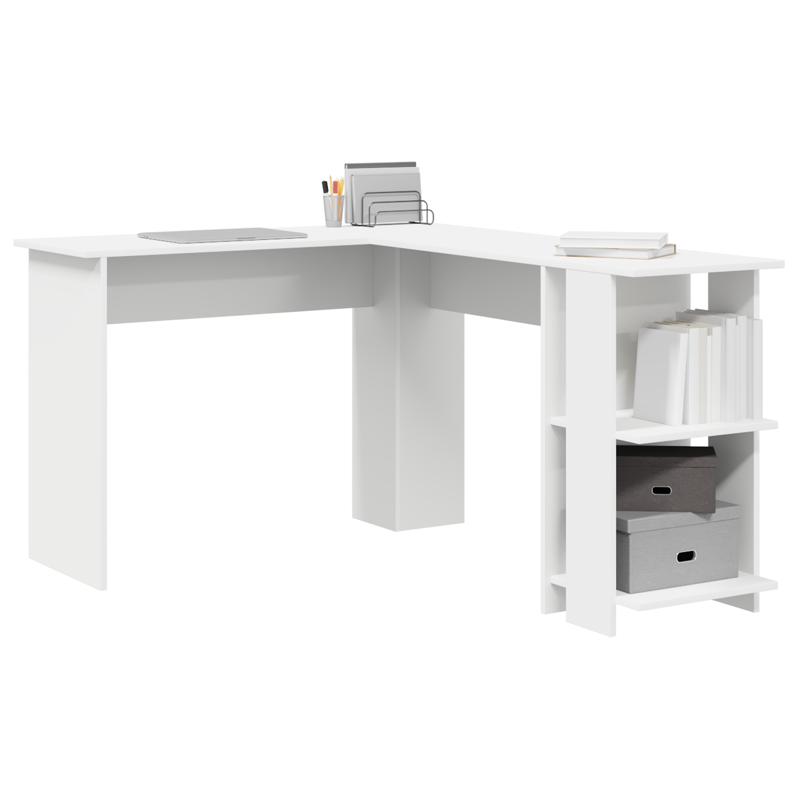 Bureau d'angle Blanc 140 x 113,5 x 75 cm Bois d'ingénierie - XIOS