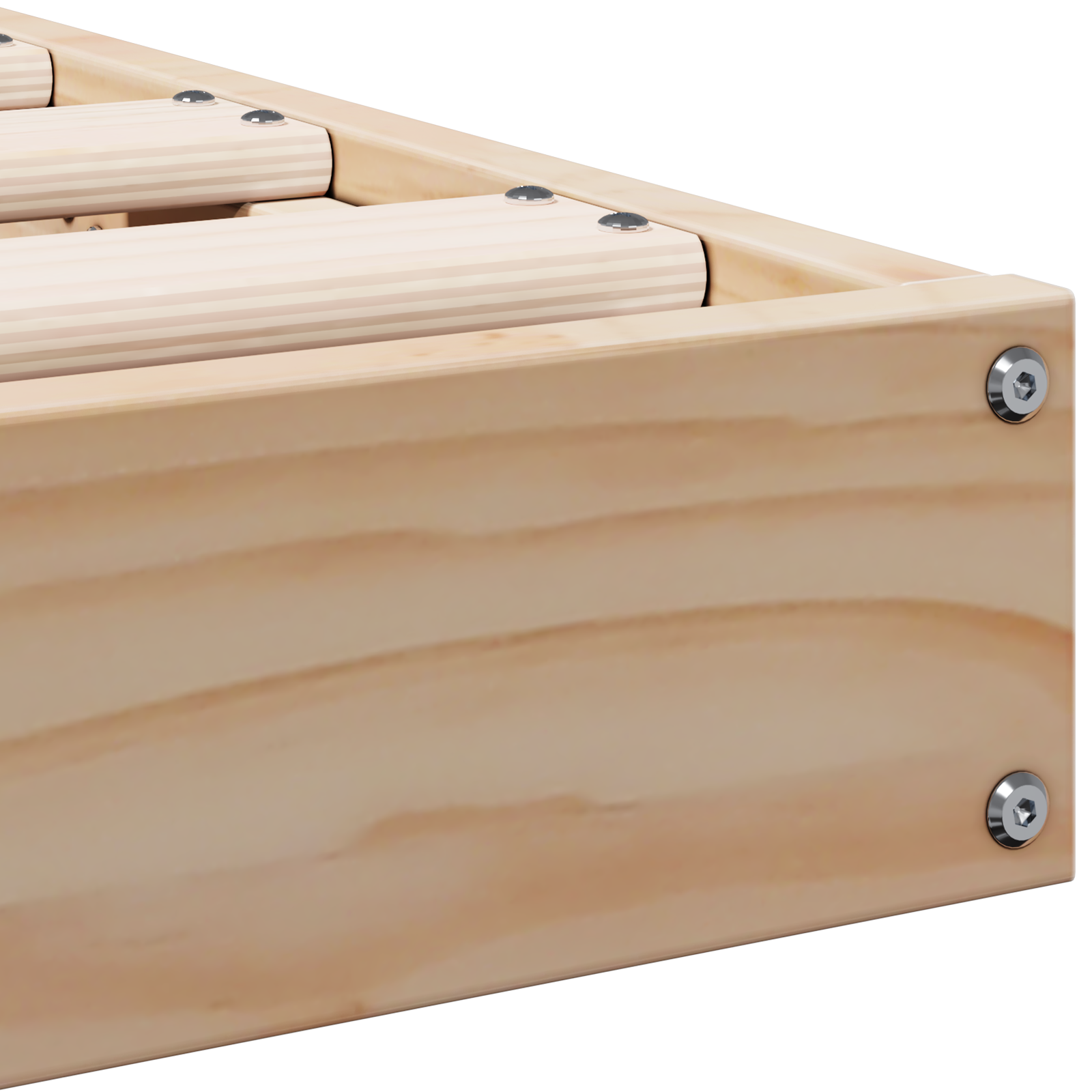 Cadre de lit au sol vidaXL Blanc 80x220 cm en bois de pin massif