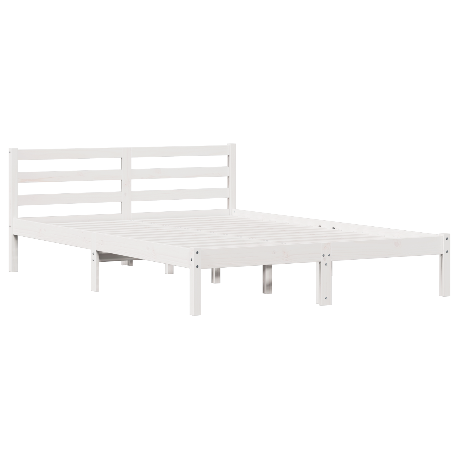 Cadre de lit avec tête de lit Blanc 160x210 cm Bois de pin massif