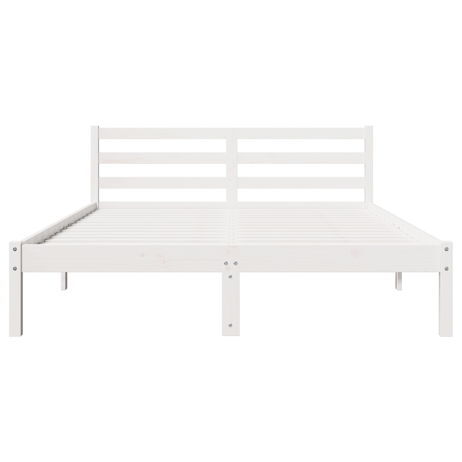 Cadre de lit avec tête de lit Blanc 160x210 cm Bois de pin massif