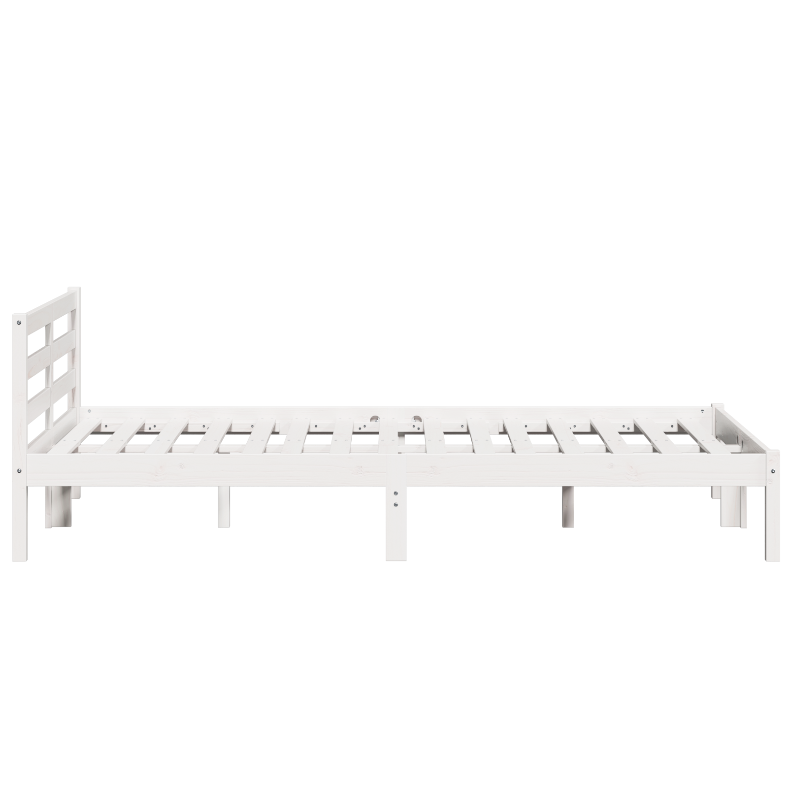 Cadre de lit avec tête de lit Blanc 160x210 cm Bois de pin massif