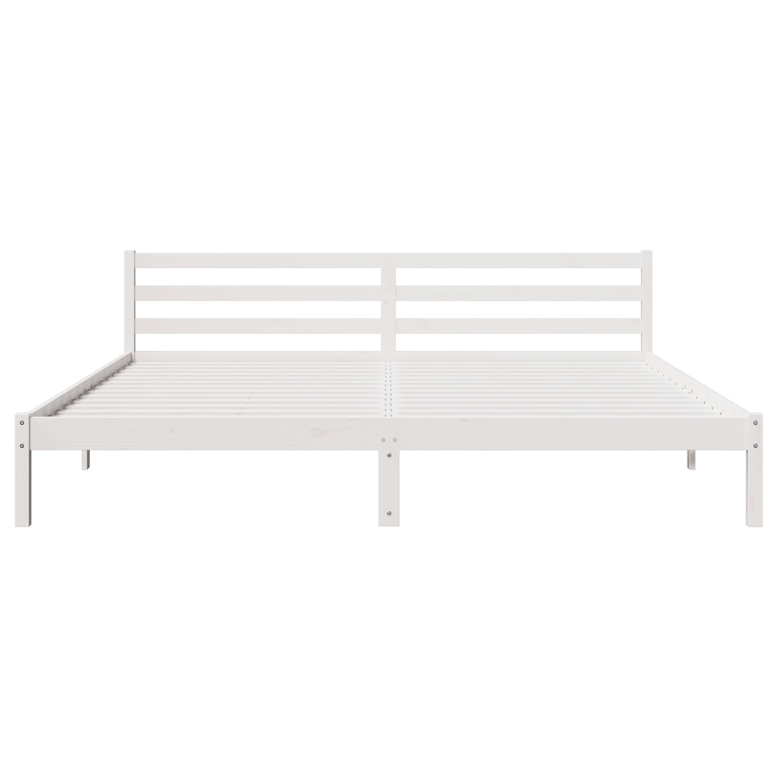 Lit vidaXL avec tête de lit Blanc 180x210 cm en Bois Massif de Pin