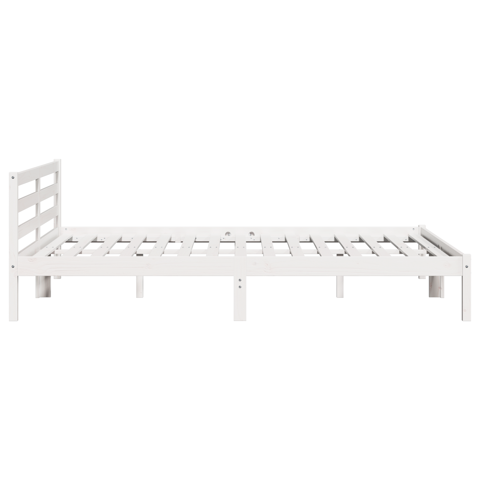 Lit vidaXL avec tête de lit Blanc 180x210 cm en Bois Massif de Pin