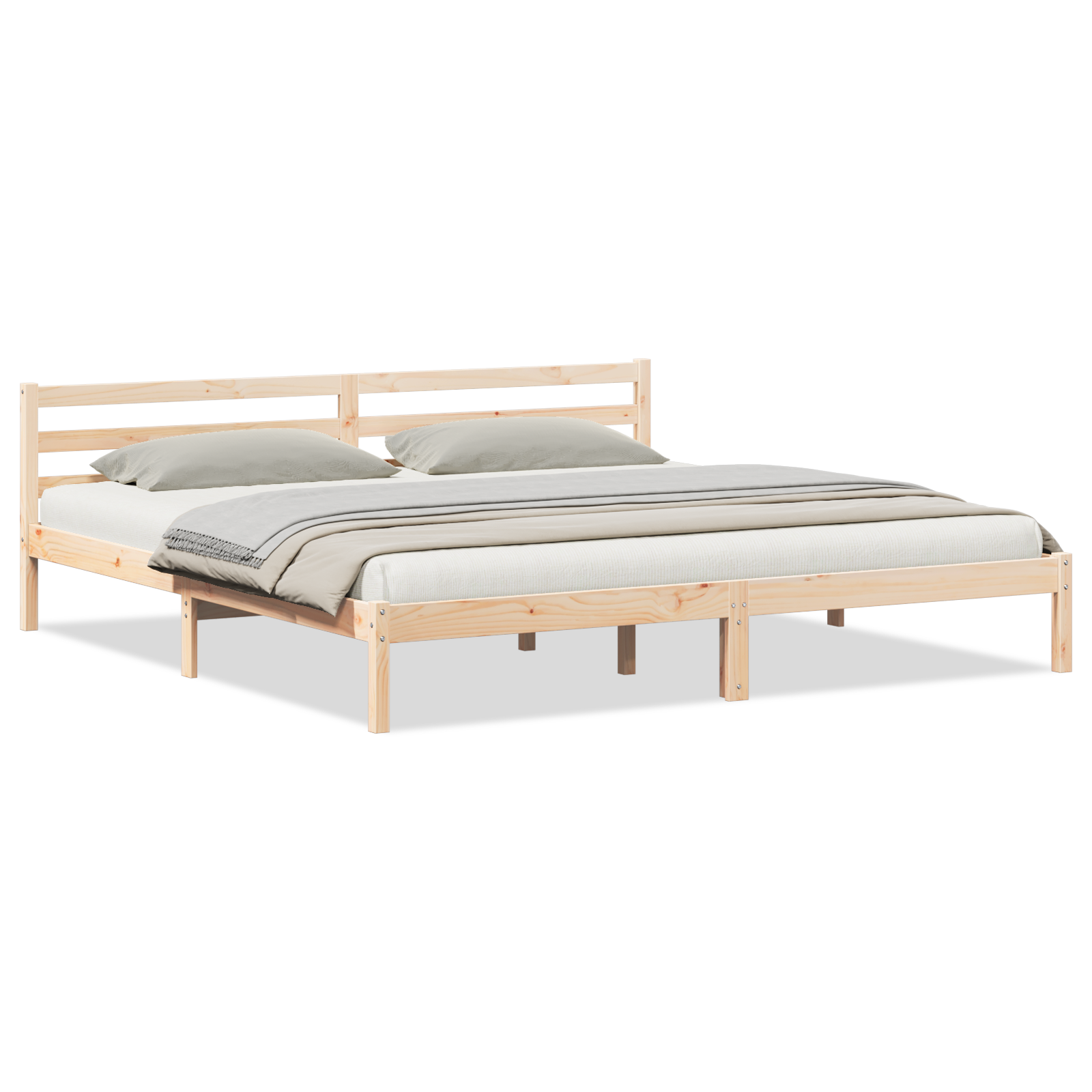 Cadre de lit vidaXL avec tête de lit 200x210 cm en bois de pin massif