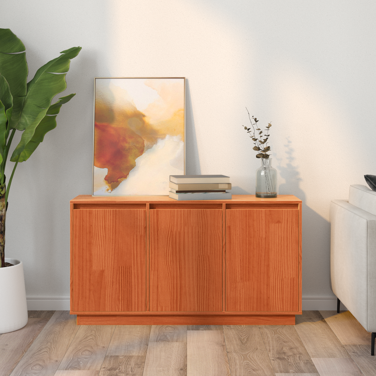 Buffet Chêne brun 111 x 34 x 60 cm Pin massif - XIOS