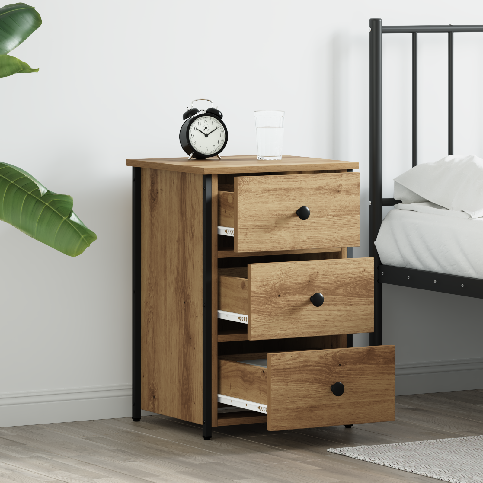 Cabinet de chevet Marron 40 x 36 x 60 cm Bois Recyclé Solide - XIOS