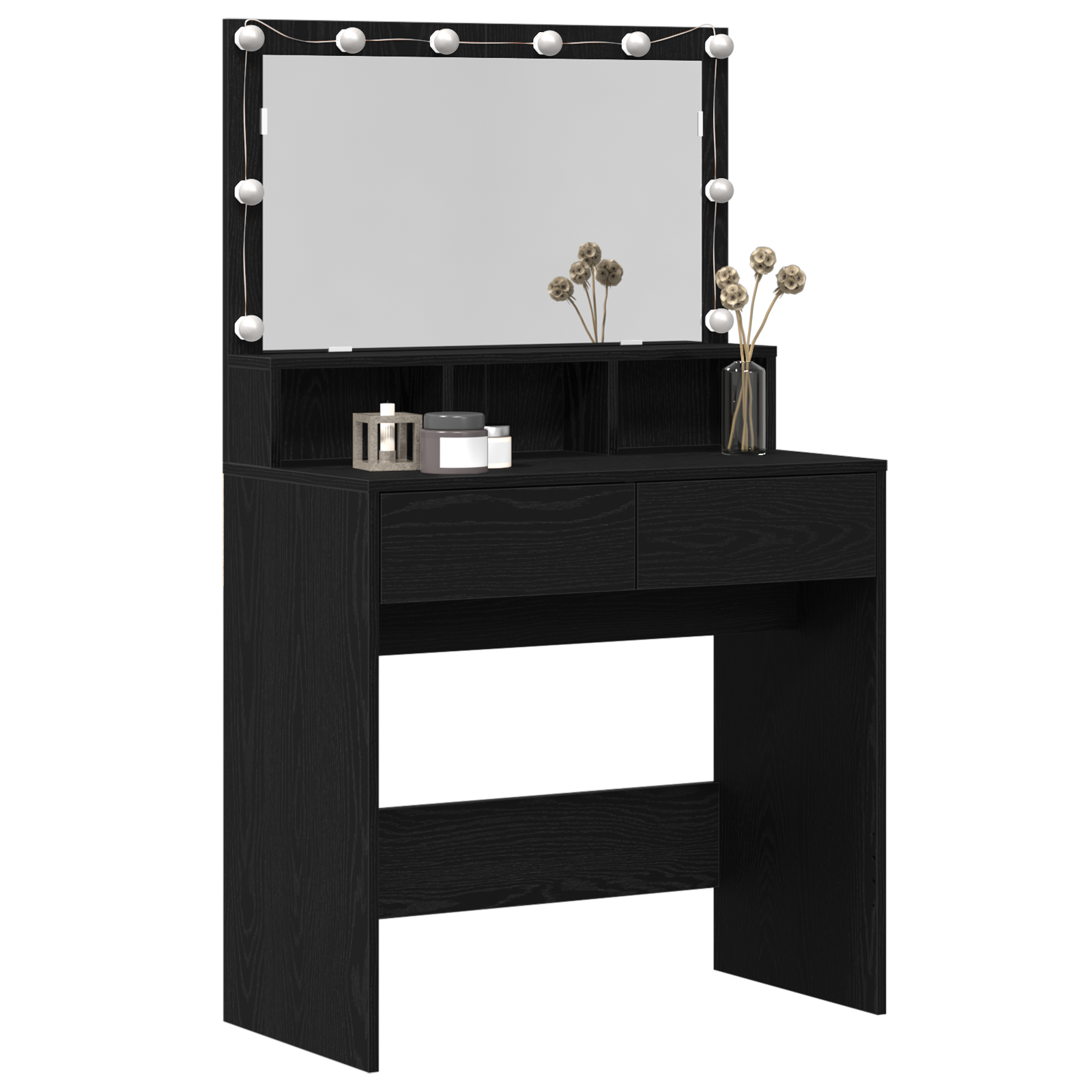 Table de Toilette avec tiroir Chêne noir 80 x 41 x 134.5 cm - XIOS