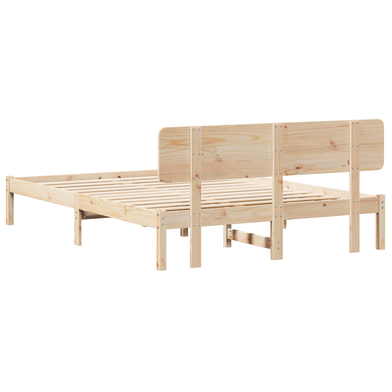 Lit avec Headboard 150x200 cm Bois de Pin Massif
