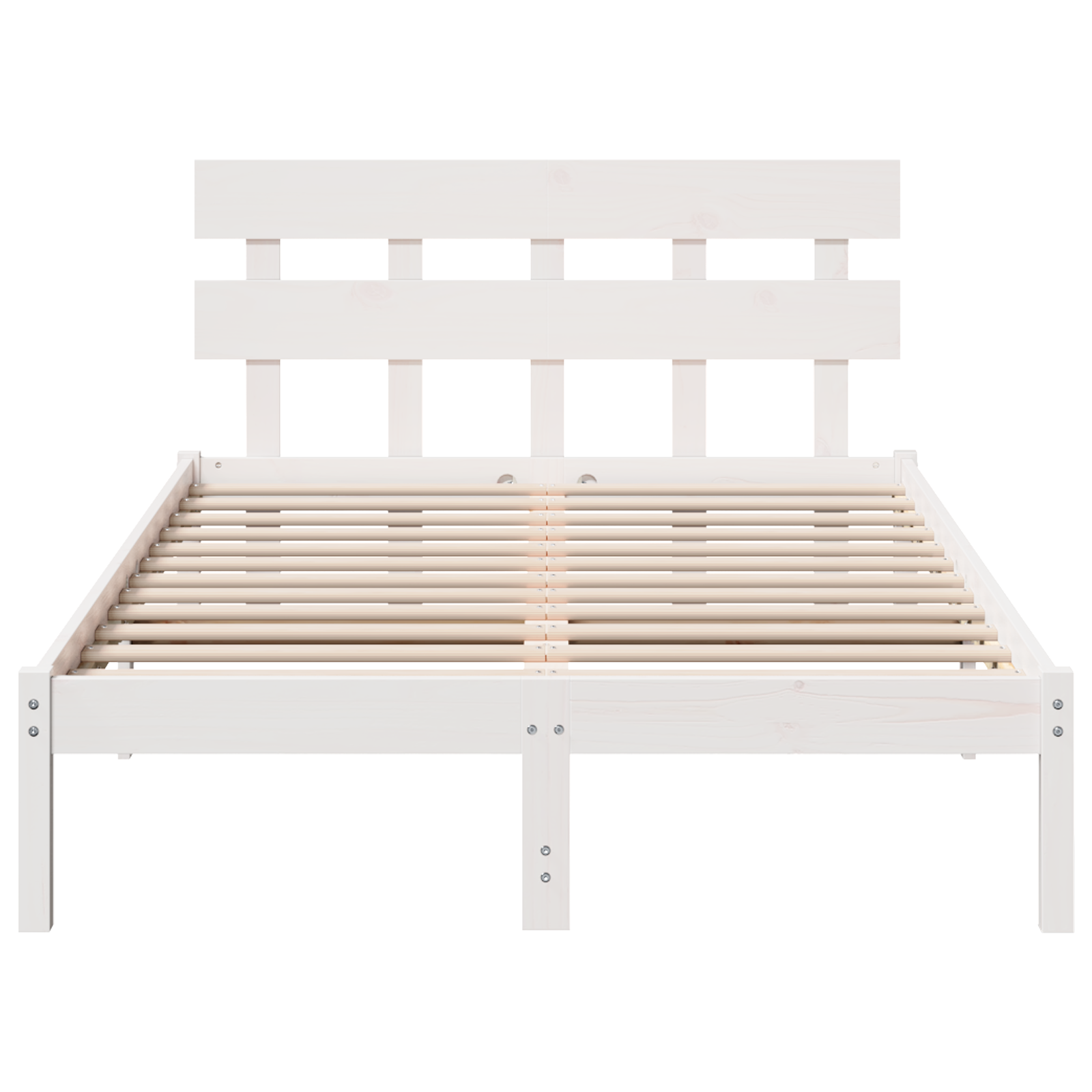 Cadre de lit avec tête de lit blanc 120x200 cm en bois massif de pin