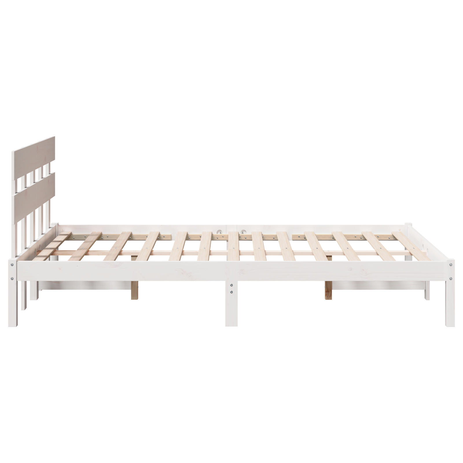 Cadre de lit avec tête de lit blanc 120x200 cm en bois massif de pin