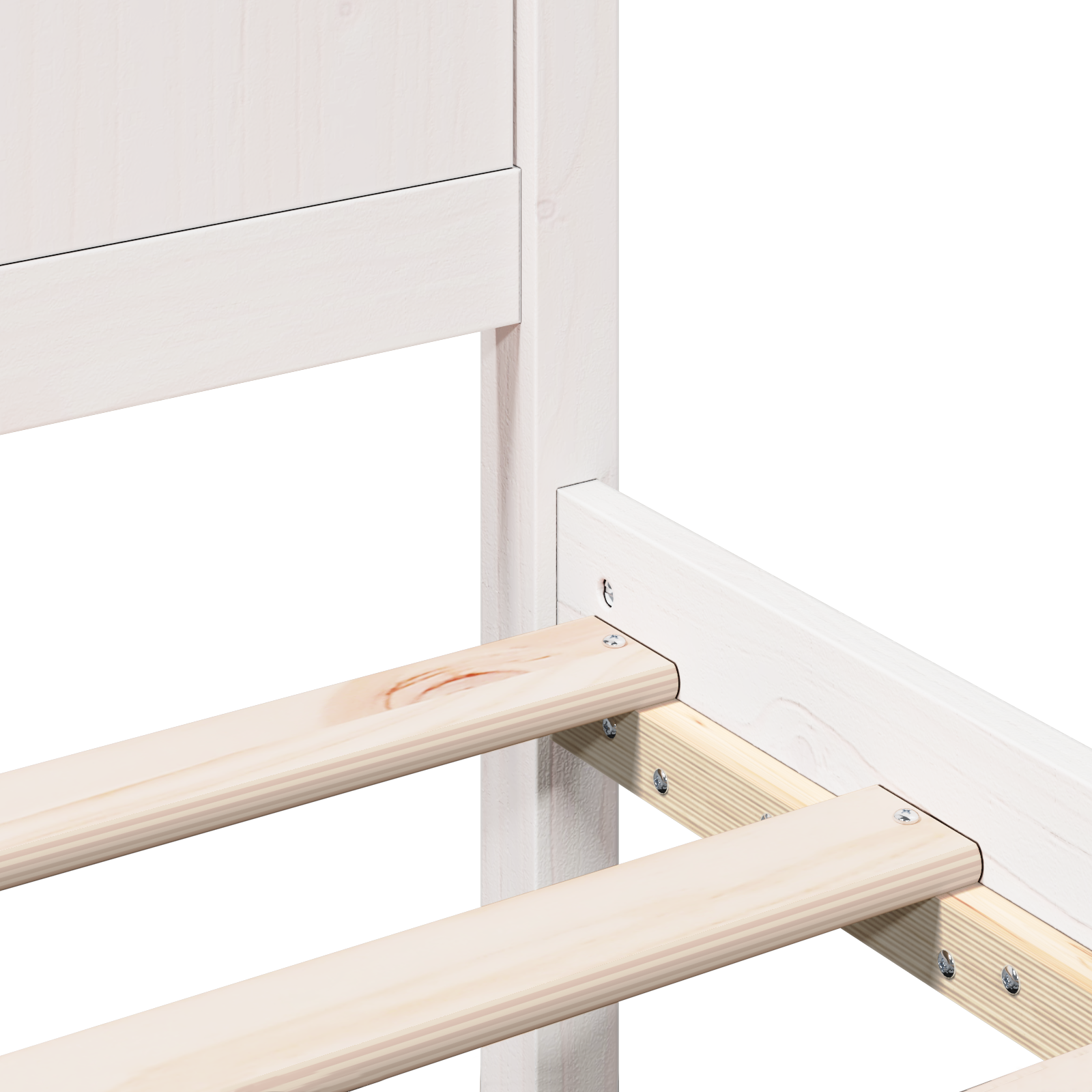 Cadre de Lit Blanc en Bois de Pin Blanc Bois de pin massif