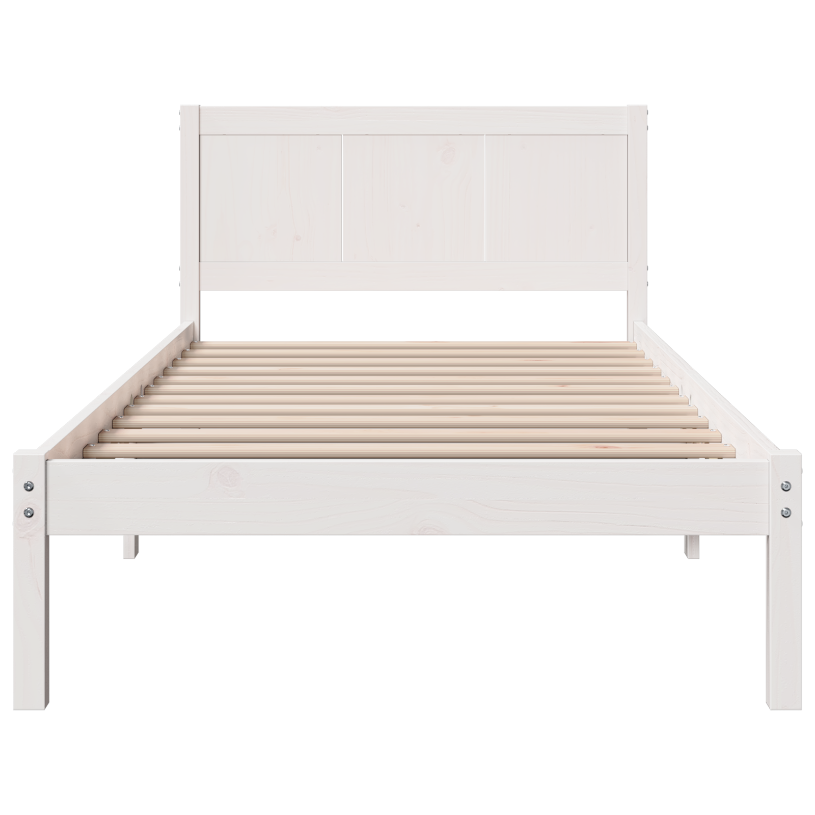 Cadre de Lit Blanc en Bois de Pin Blanc Bois de pin massif
