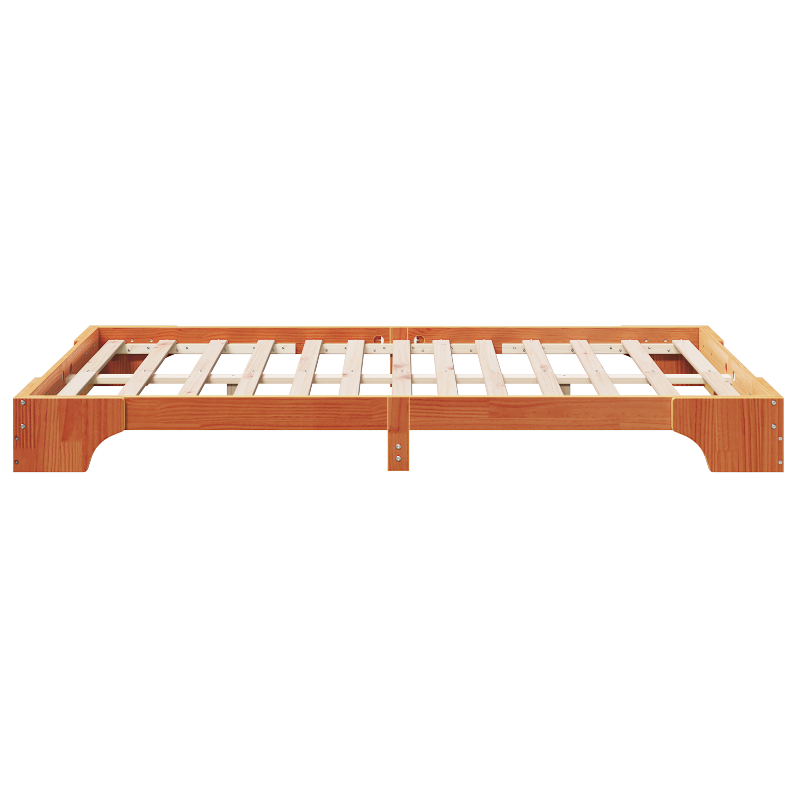 Cadre de Lit Marron Ciré Bois Massif 120 x 190 cm Robuste