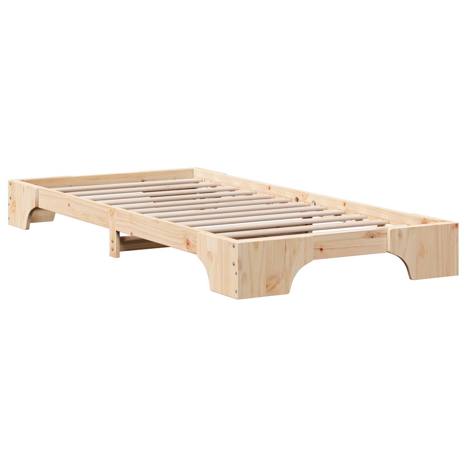 Cadre de lit Naturel Bois de pin massif 80 x 200 cm Durable