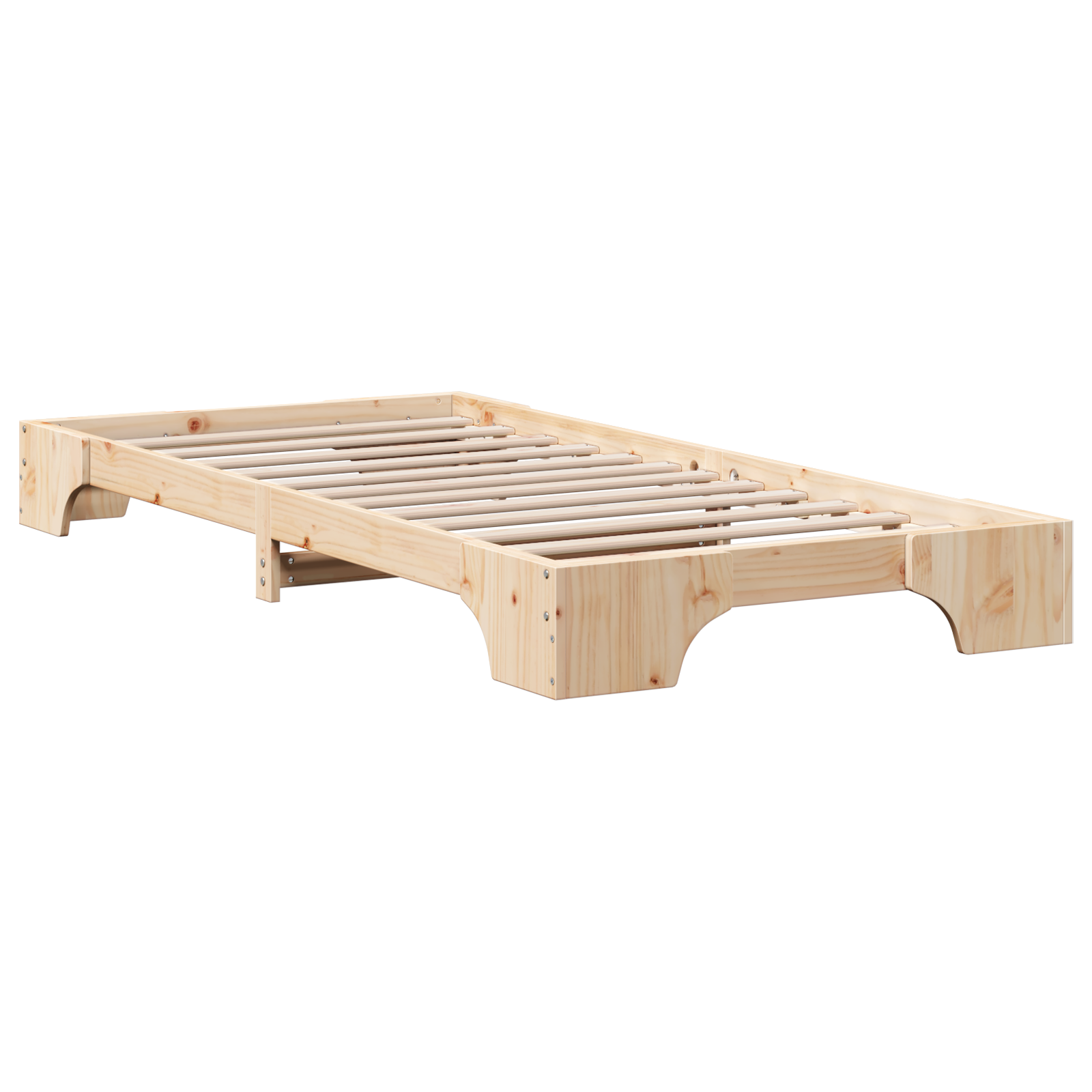 Cadre de lit Naturel Bois de pin massif 80 x 200 cm Durable