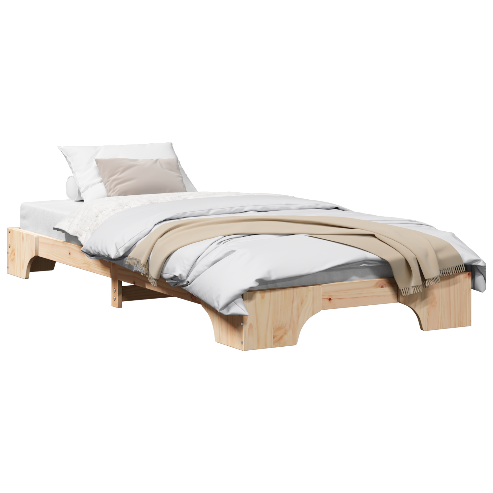 Cadre de lit Naturel Bois de pin massif 80 x 200 cm Durable