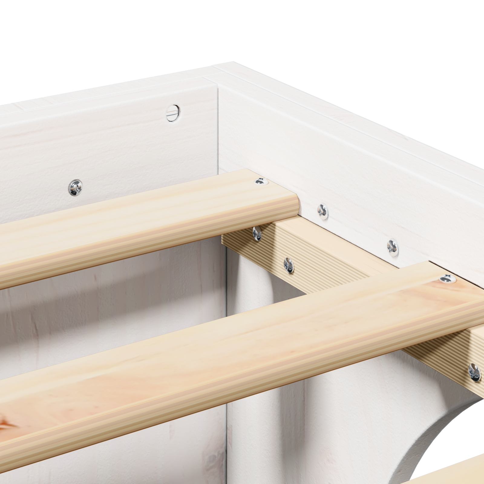 Cadre de lit Blanc Bois massif 120 x 190 cm Cadre de lit