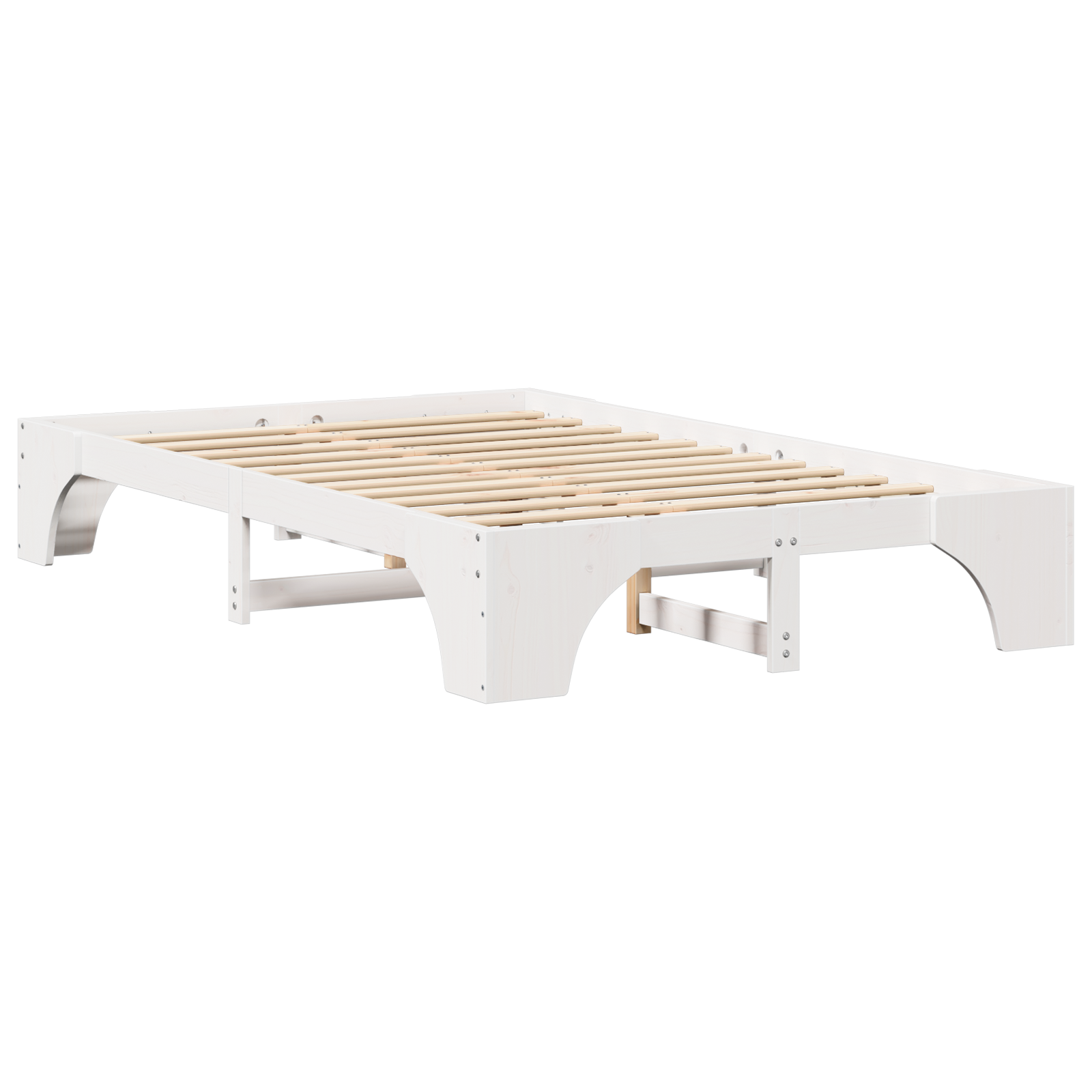 Cadre de lit Blanc Bois massif 120 x 190 cm Cadre de lit
