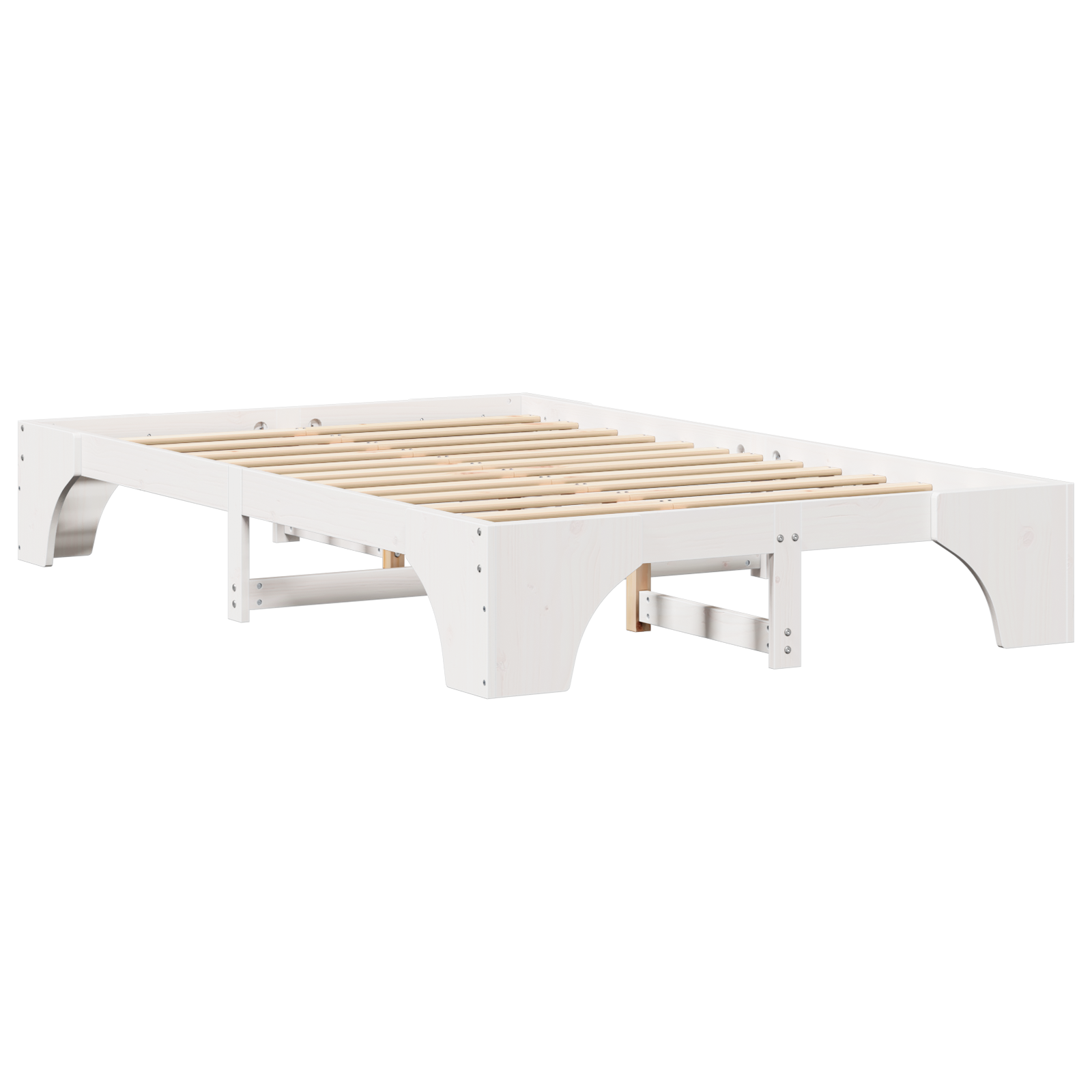 Cadre de lit Blanc Bois massif 120 x 190 cm Cadre de lit