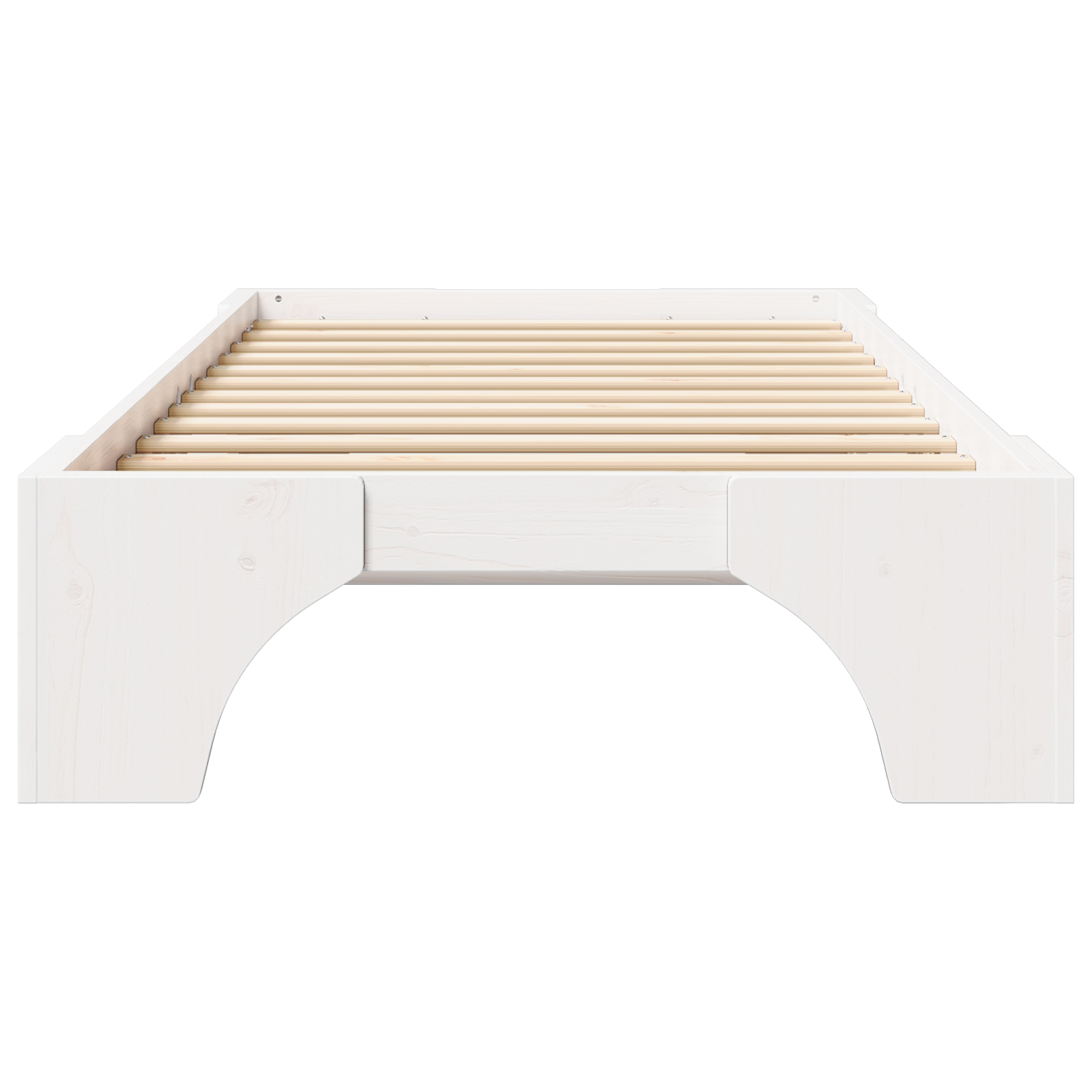 Cadre de Lit Blanc Bois 90 x 200 cm Durable Cadre de Lit Blanc