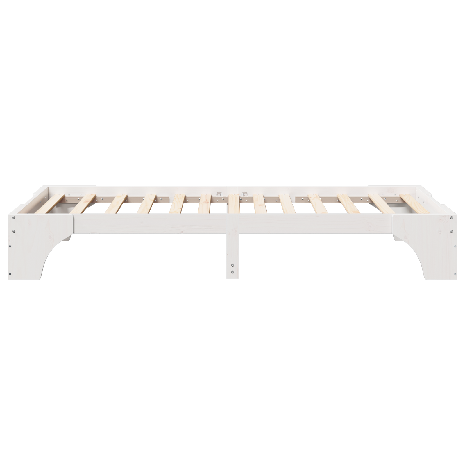 Cadre de Lit Blanc Bois 90 x 200 cm Durable Cadre de Lit Blanc