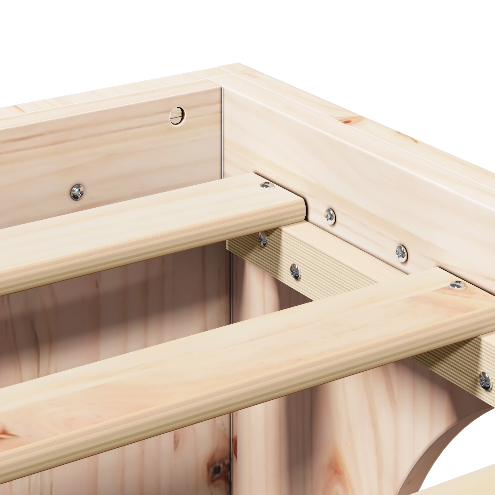 Cadre de Lit Bois Naturel Bois de Pin Massif Simple Durable