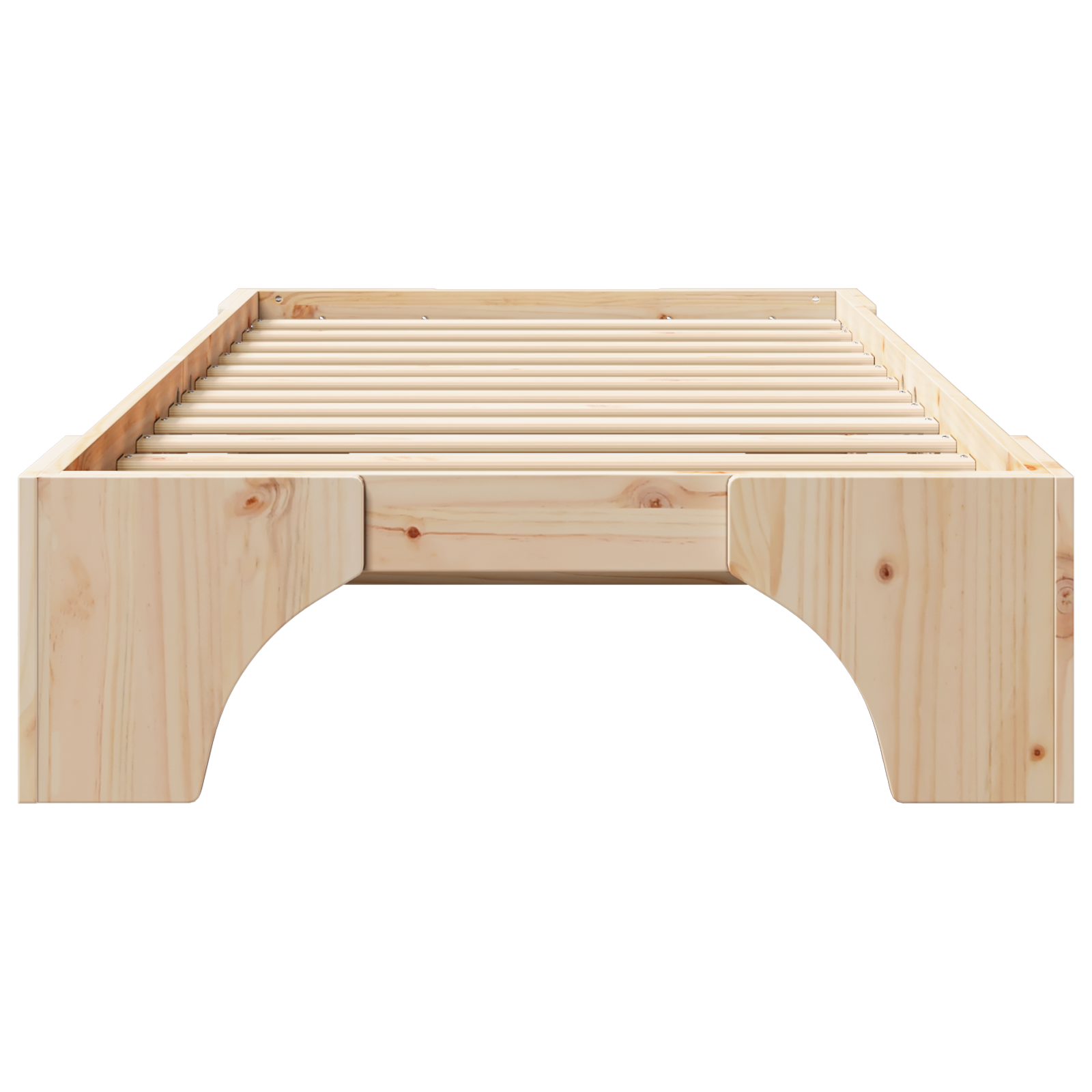 Cadre de Lit Bois Naturel Bois de Pin Massif Simple Durable
