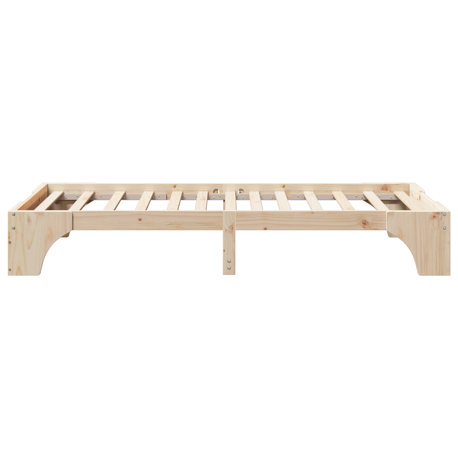 Cadre de Lit Bois Naturel Bois de Pin Massif Simple Durable
