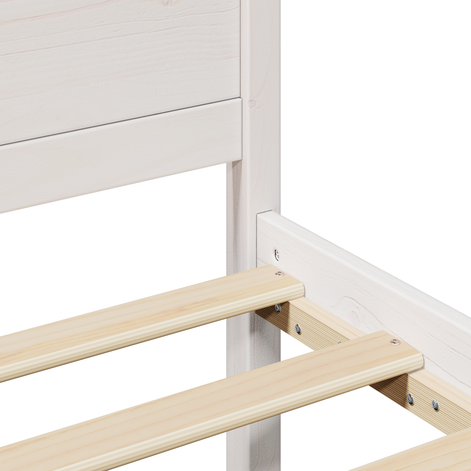 Cadre de Lit Blanc Bois de pin massif 140 x 200 cm Cadre de Lit