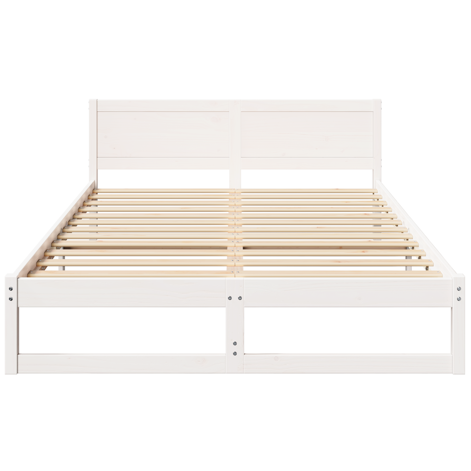 Cadre de Lit Blanc Bois de pin massif 140 x 200 cm Cadre de Lit