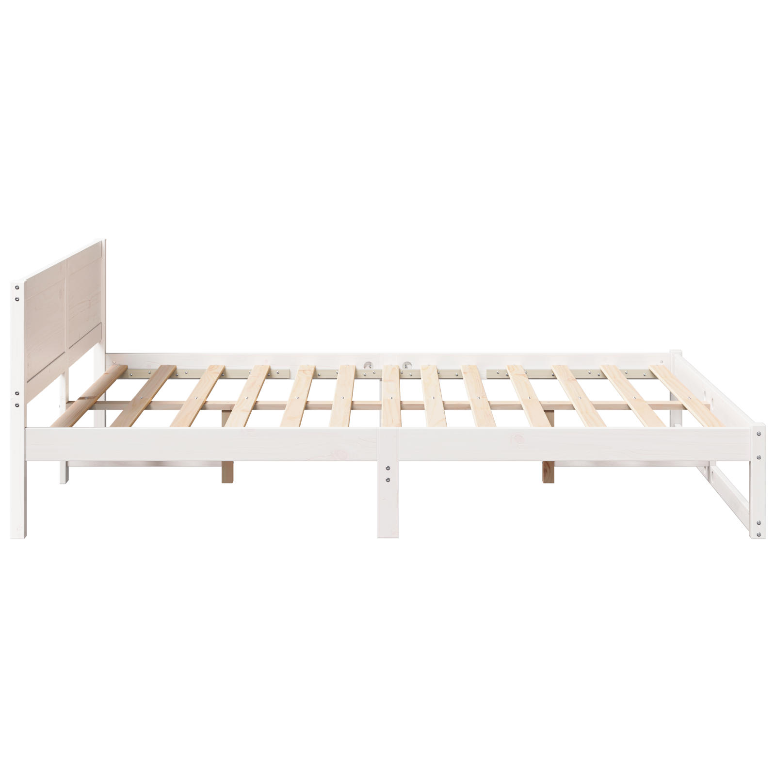 Cadre de Lit Blanc Bois de pin massif 140 x 200 cm Cadre de Lit