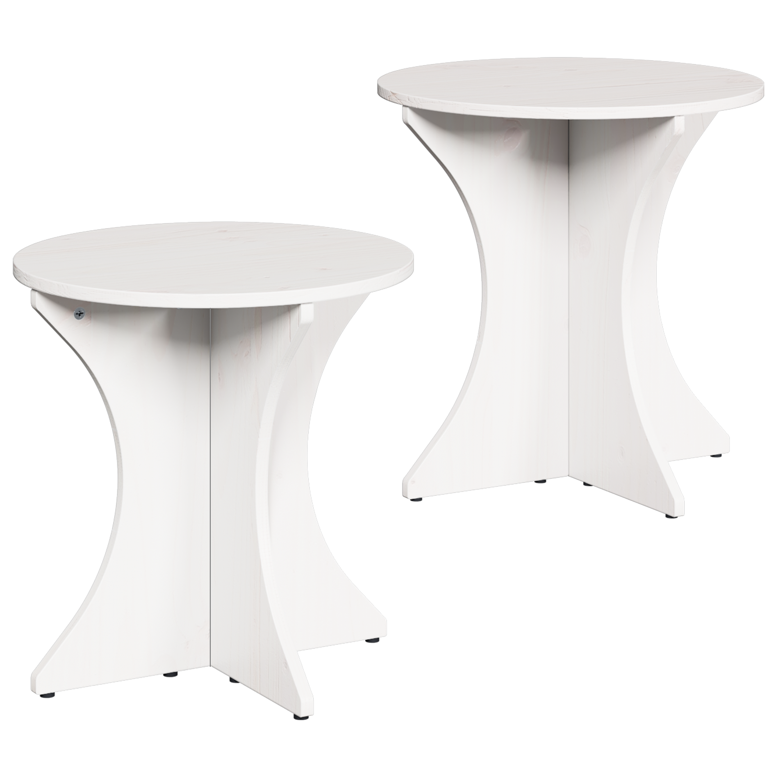 Table basse 2 pcs Blanc 46 x 46 x 47 cm Bois massif en pin - XIOS