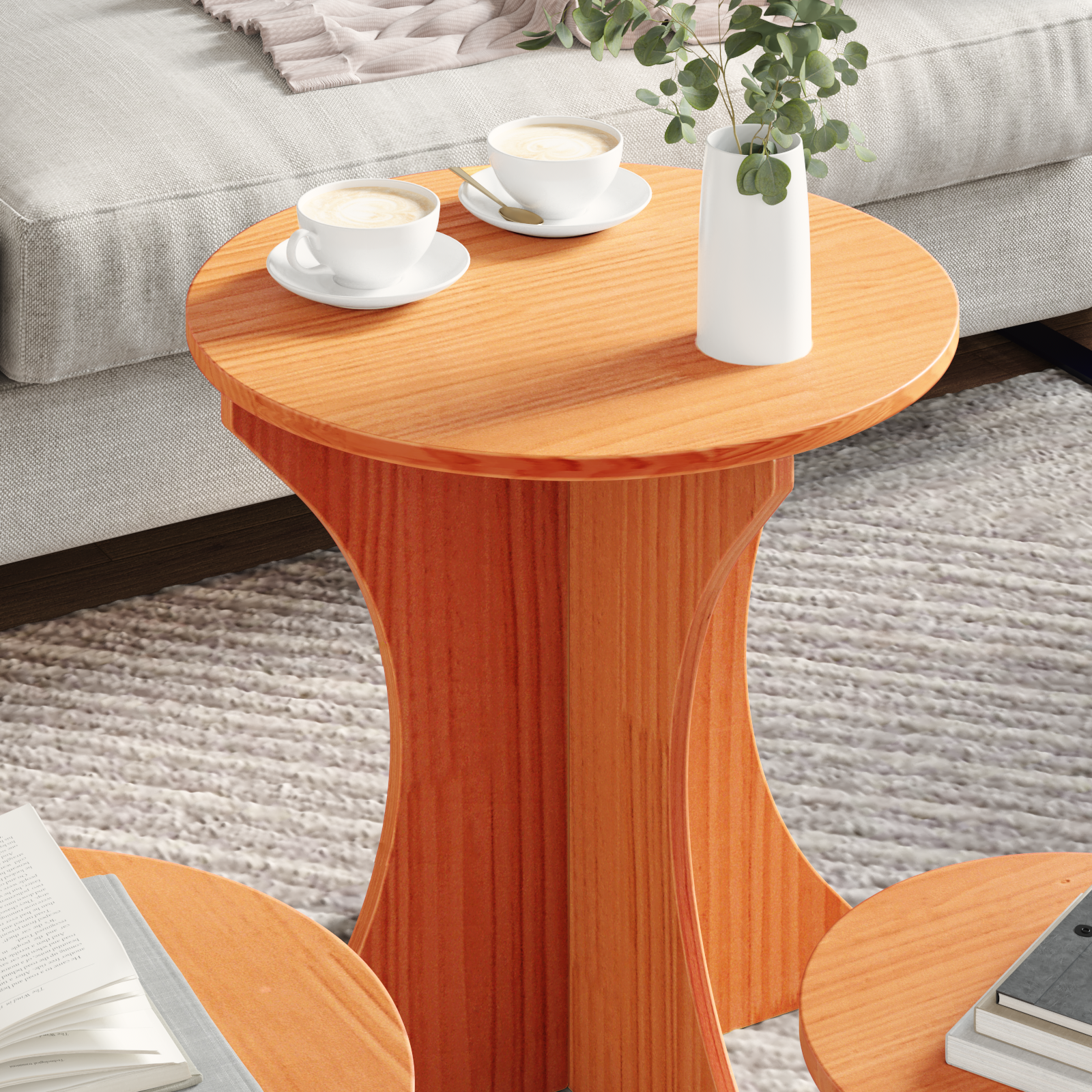 Table basse 3 pcs Marron cire 46 x 46 x 47 cm - XIOS