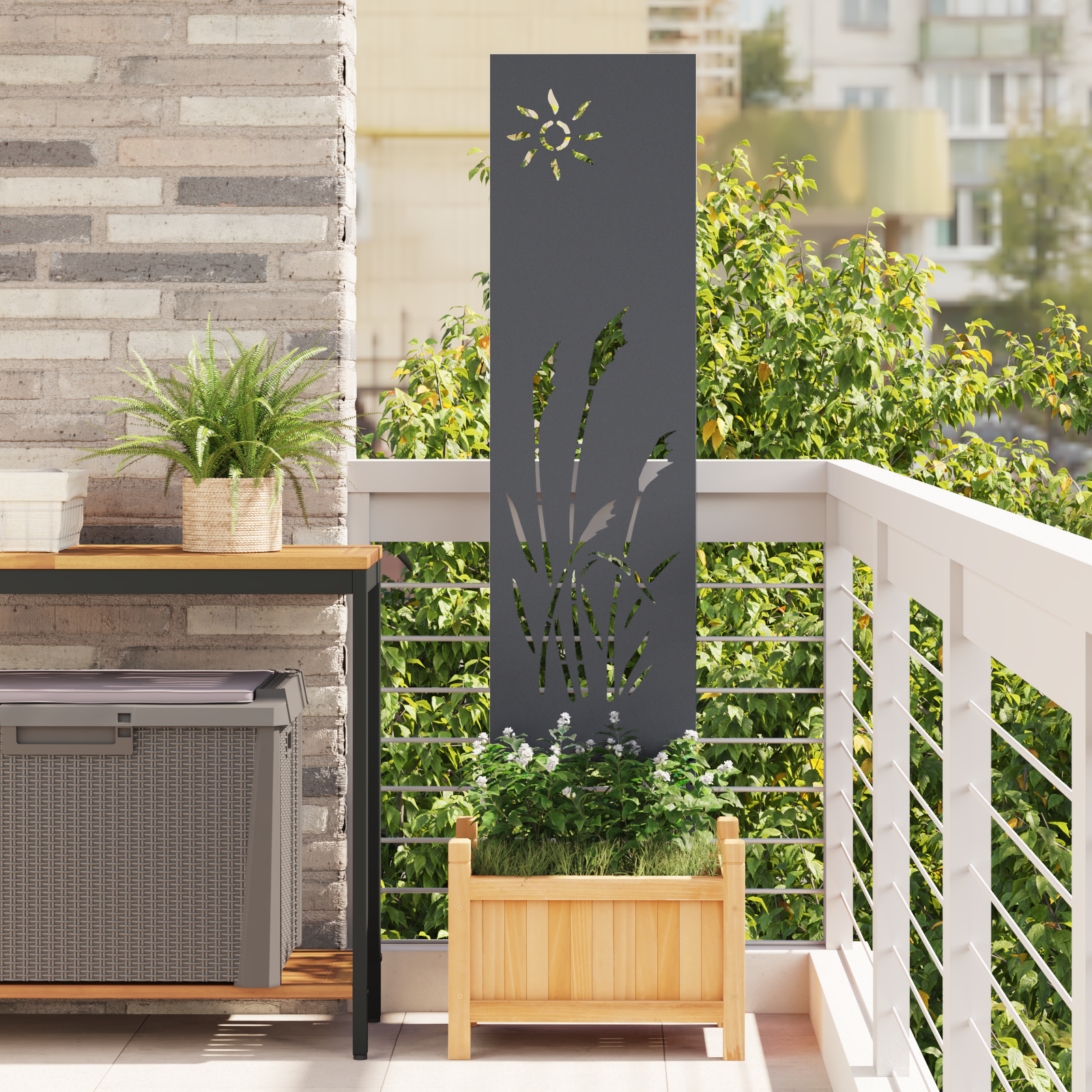Panneau décoratif de jardin Autre Anthracite 32 x 140 cm - XIOS