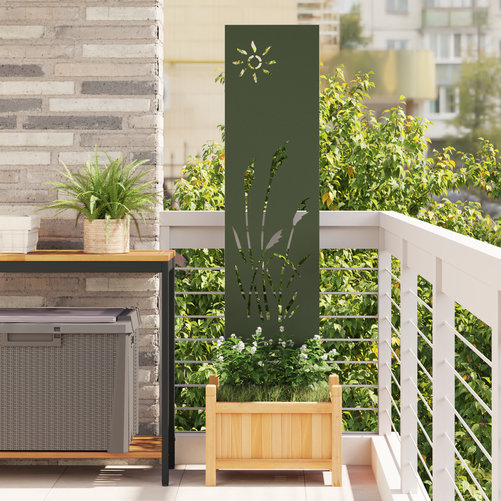 Panneau décoratif de jardin Autre Vert olive 32 x 140 cm - XIOS