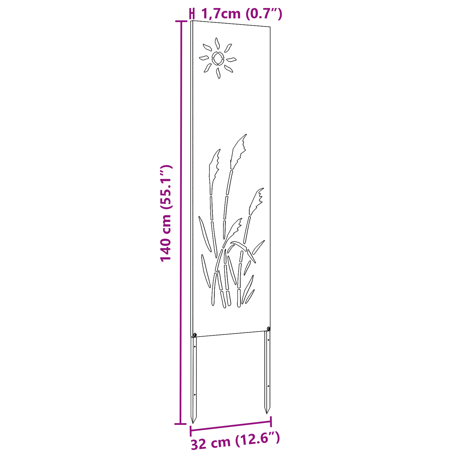 Panneau décoratif de jardin Autre Vert olive 32 x 140 cm - XIOS