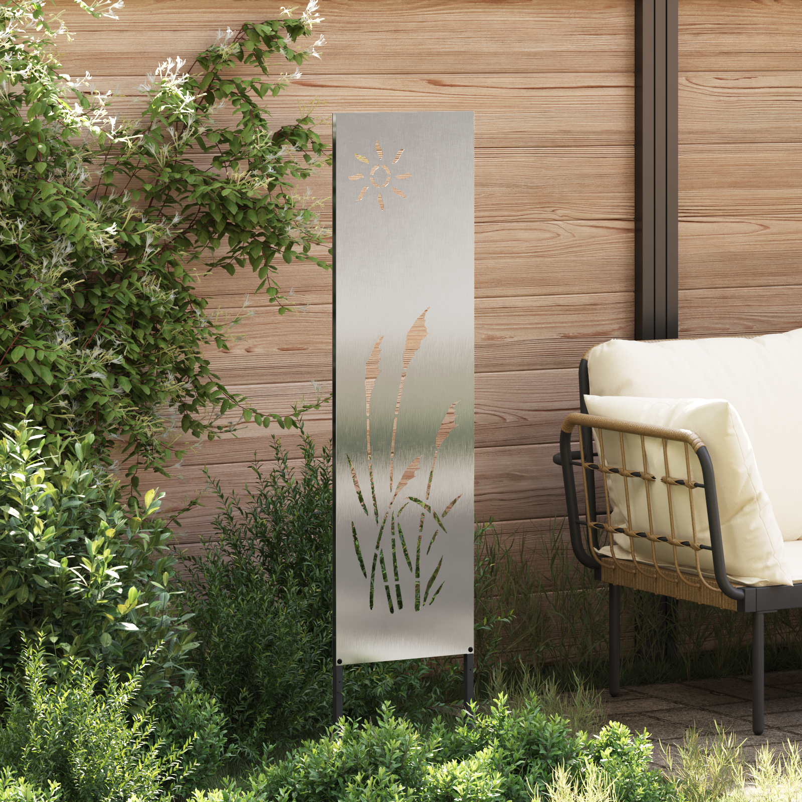 Écran de confidentialité de jardin Fretwork Argent 32 x 140 cm - XIOS