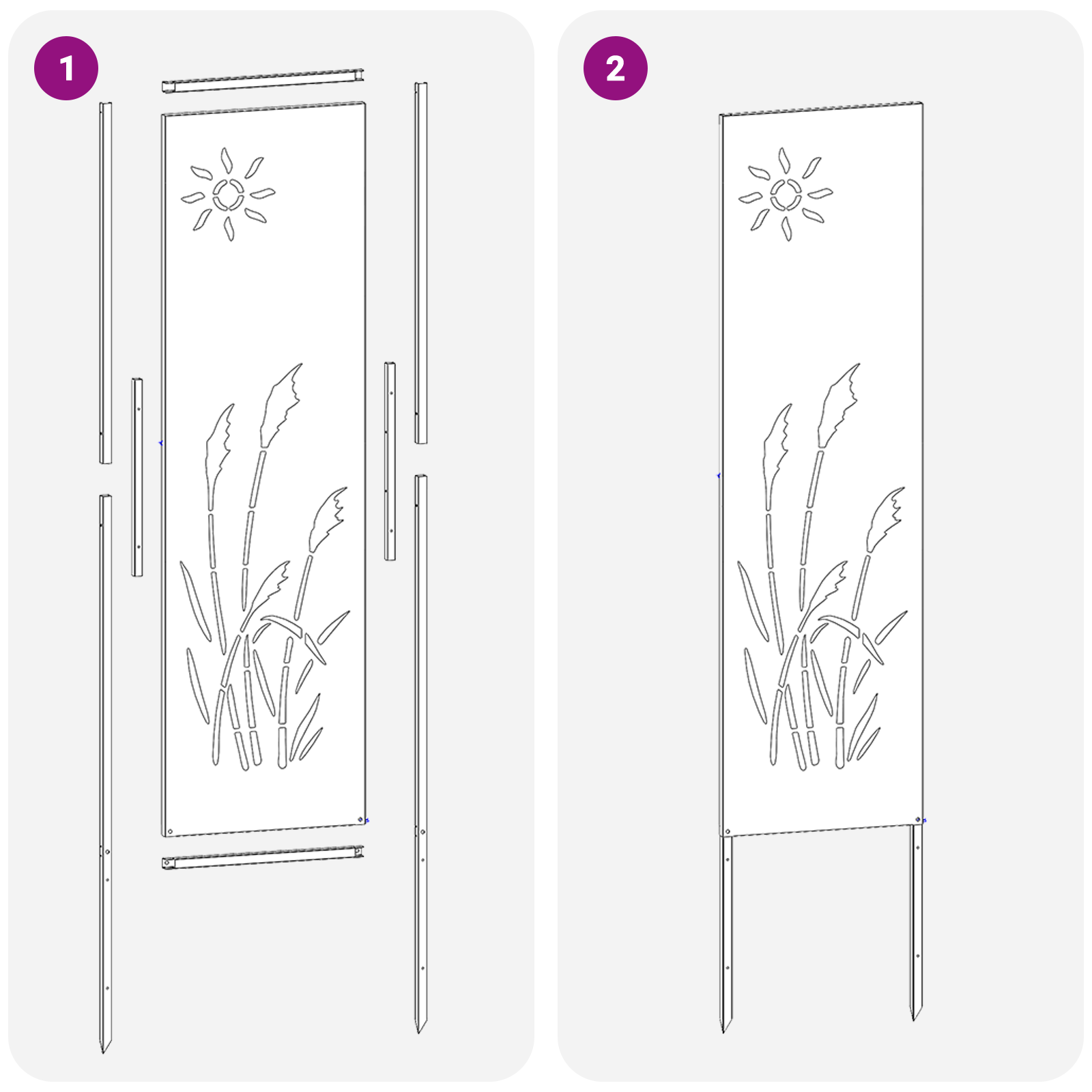 Panneau décoratif de jardin Autre Rouillé 32 x 140 cm - XIOS