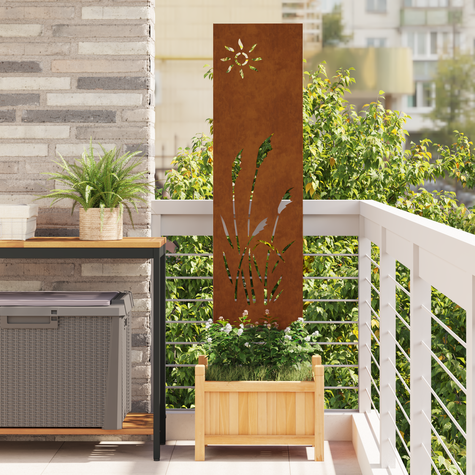Panneau décoratif de jardin Autre Rouillé 32 x 140 cm - XIOS