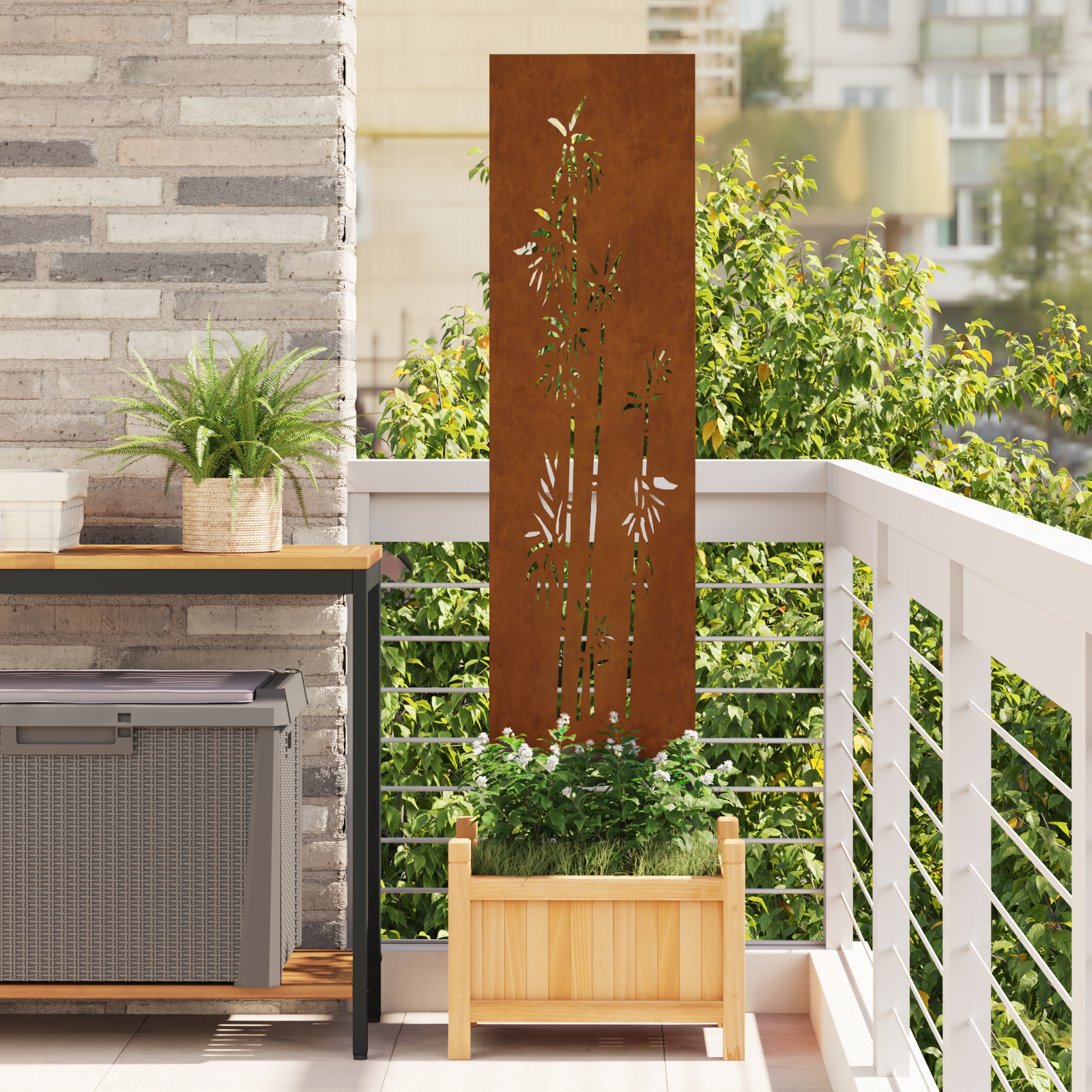 Panneau décoratif de jardin Autre Rouillé 32 x 140 cm - XIOS