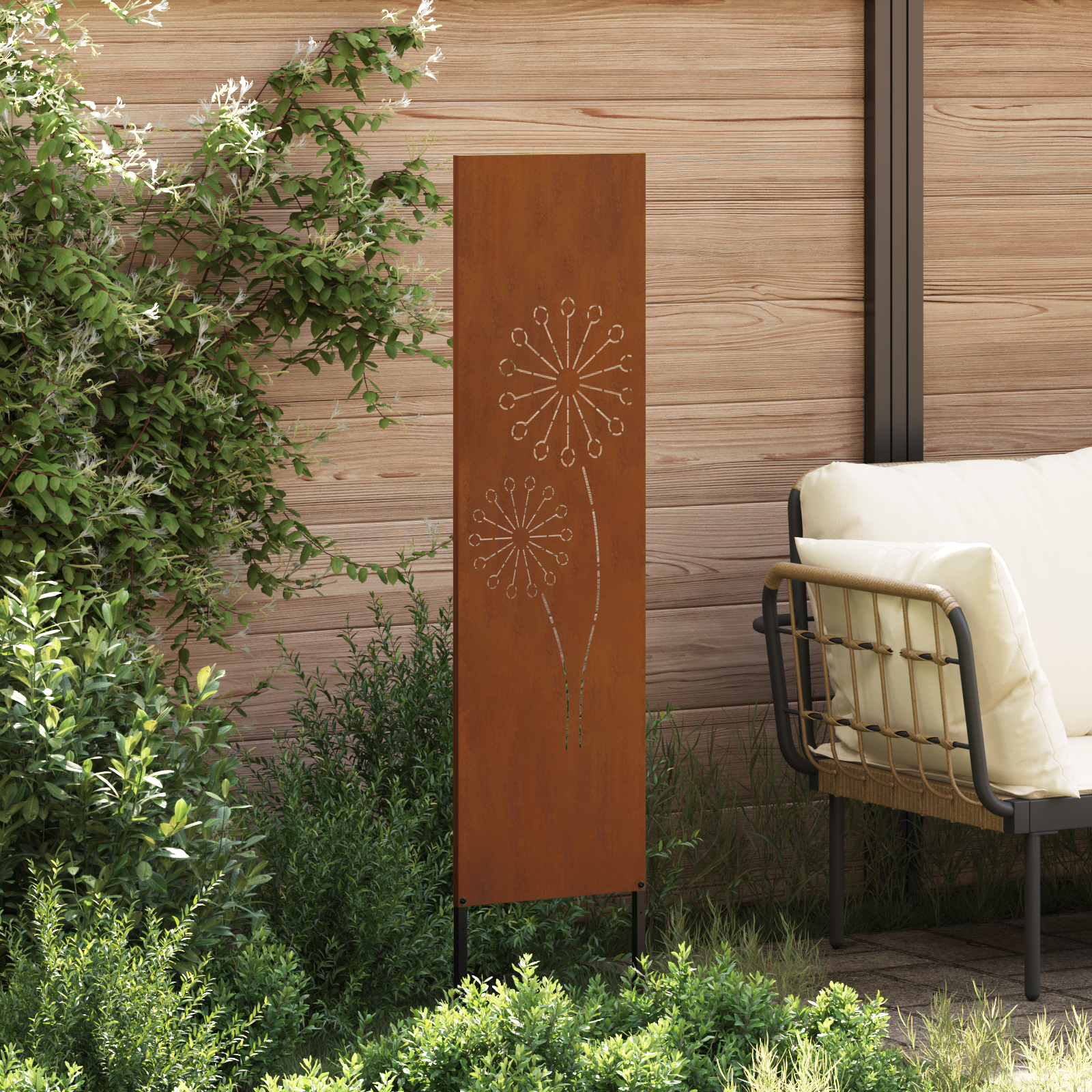 Écran de confidentialité de jardin Fretwork Rouillé 32 x 140 cm - XIOS