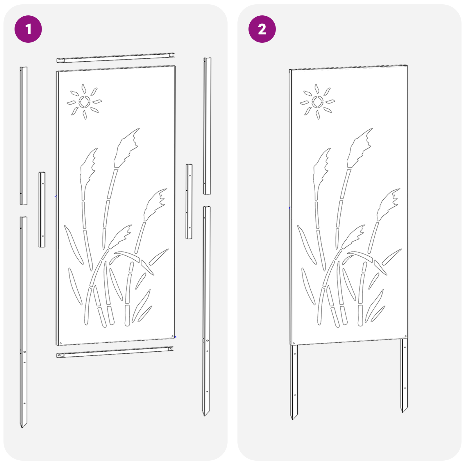 Panneau décoratif de jardin Autre Anthracite 50 x 140 cm - XIOS
