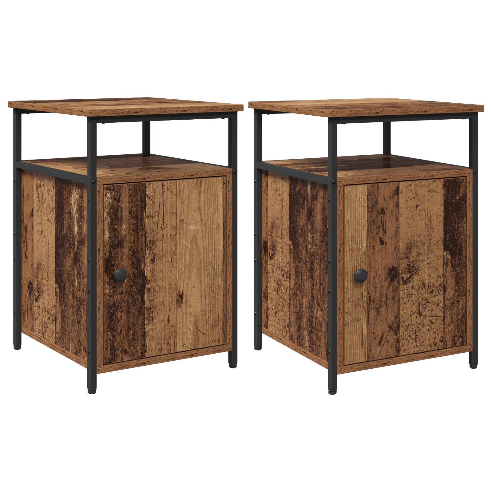 Cabinet de chevet 2 pcs Vieux bois Bois d'ingénierie - XIOS