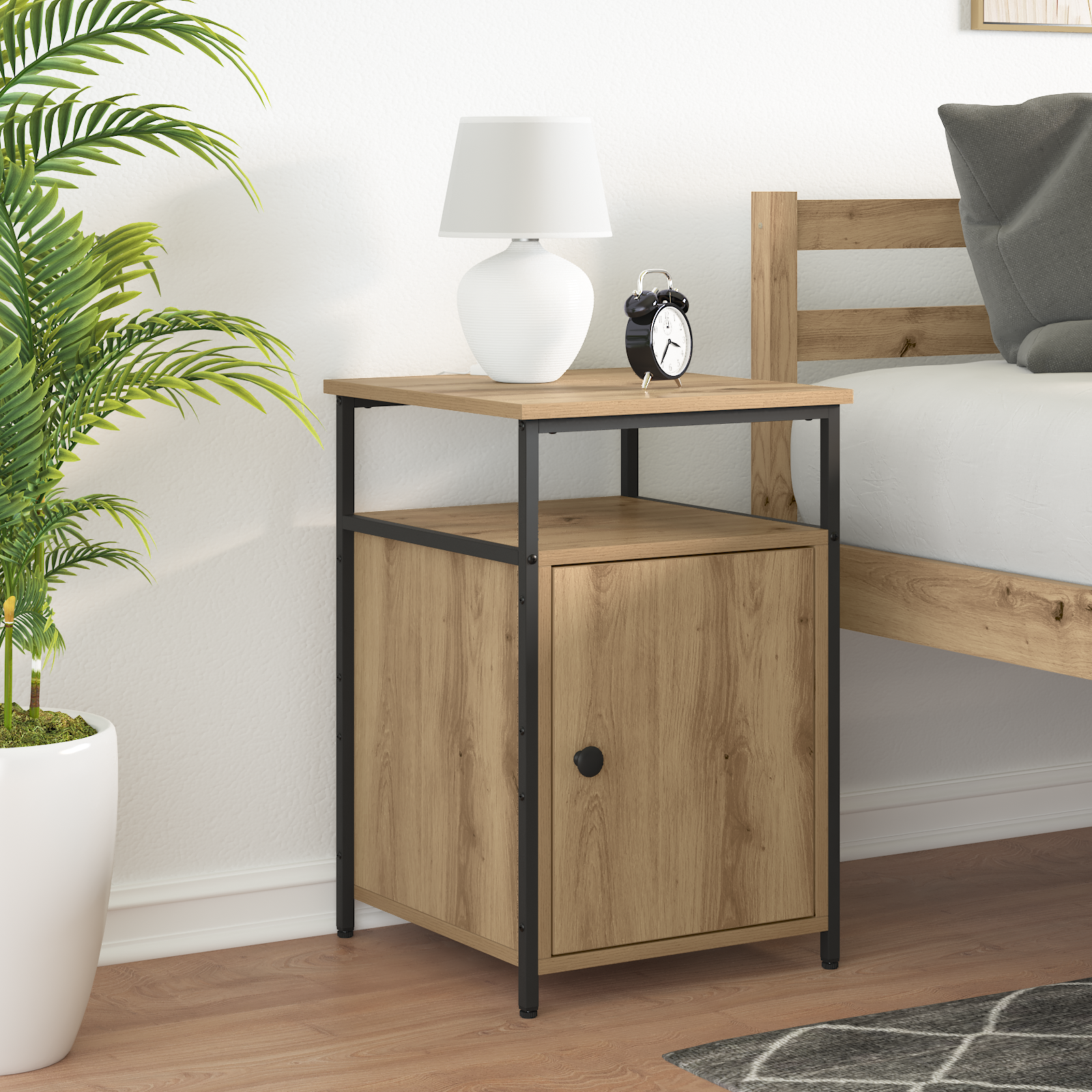 Cabinet de chevet 2 pcs chêne artisanal Bois d'ingénierie - XIOS