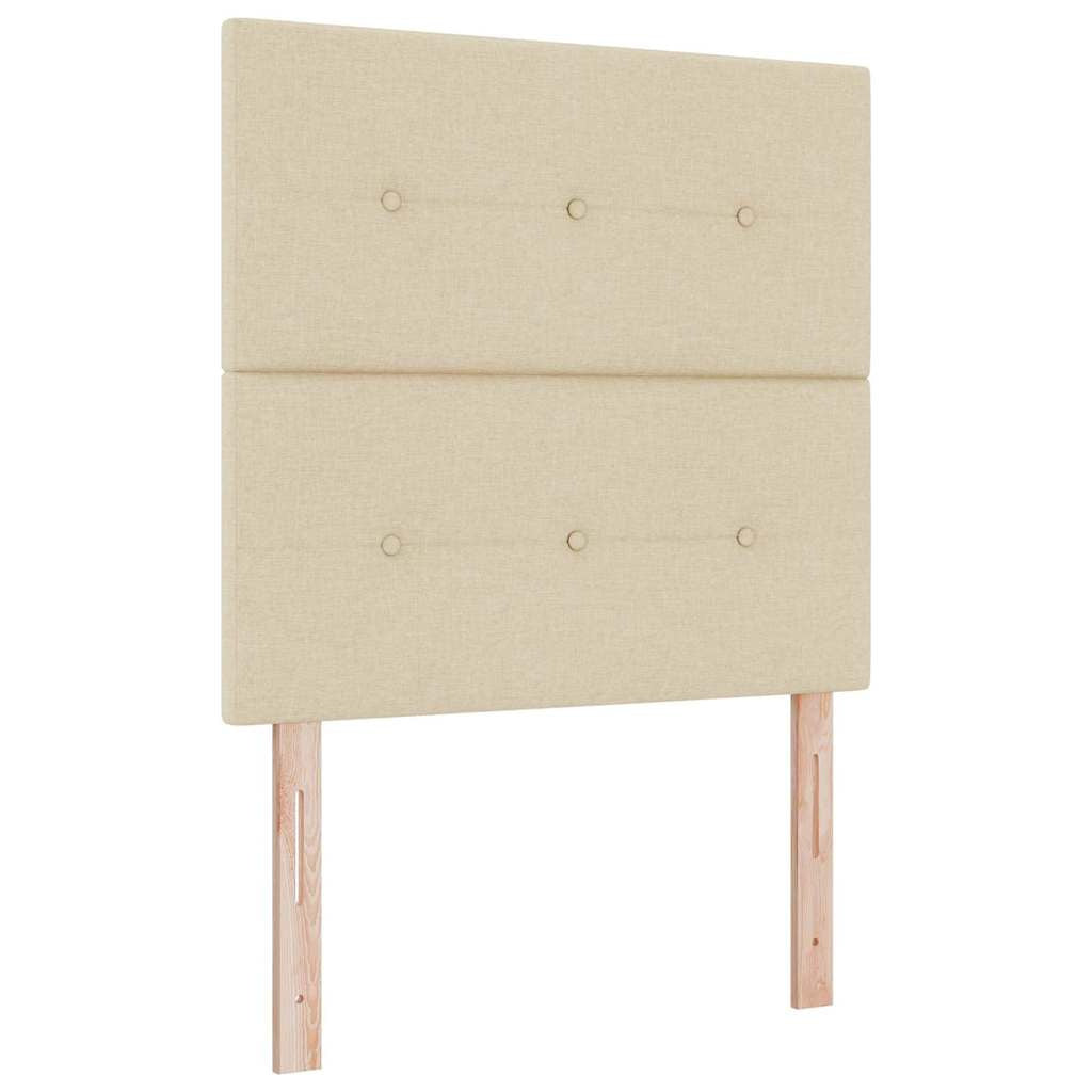 Lit à ressort LED avec tête de lit Crème 90 x 190 cm tissu - XIOS