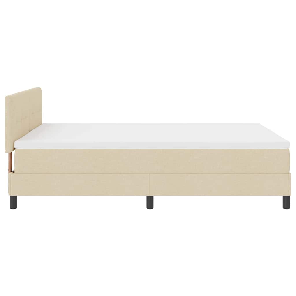Lit à ressorts avec bandes LED Crème 140 x 190 cm tissu - XIOS